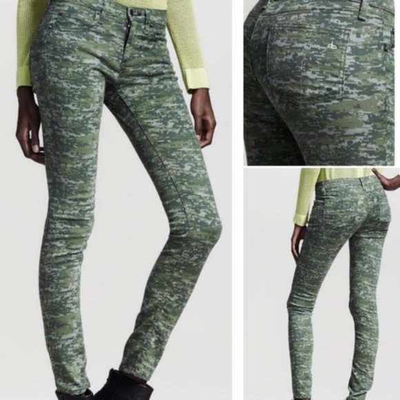 rag & bone Green Camo Skinny Jeans - Size 27 - Picture 1 of 9